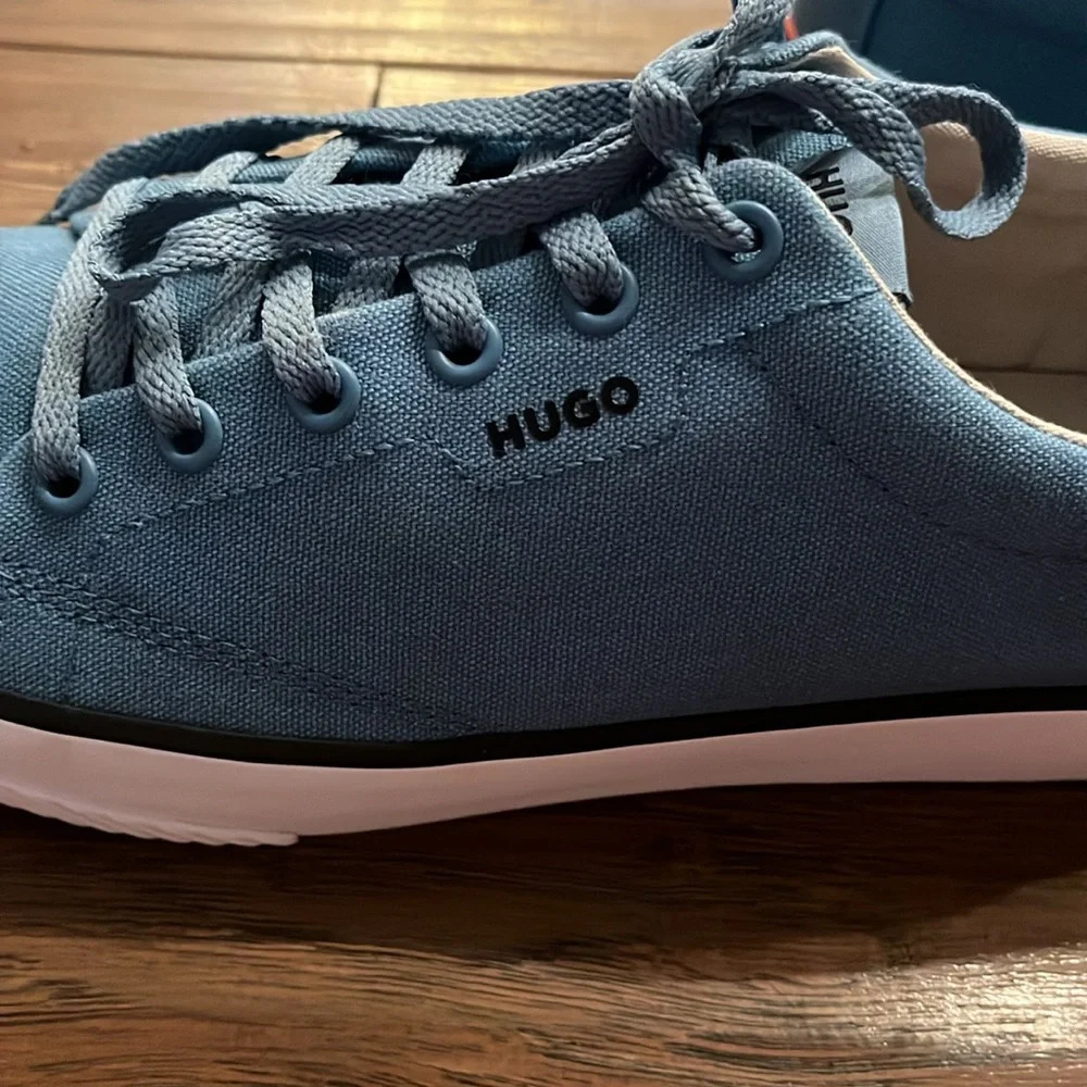 HUGO Men’s Full Canvas Lace Up Sneaked in Brilliant Blue Size 10 - Picture 5 of 10